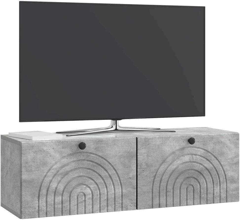 TV staliukas Sieninė TV spintelė Betono pilka 98 x 31 x 30 cm