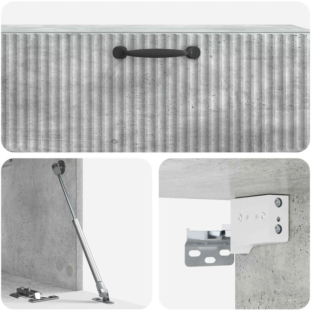 TV staliukas Sieninė TV spintelė Betono pilka 98 x 31 x 30 cm