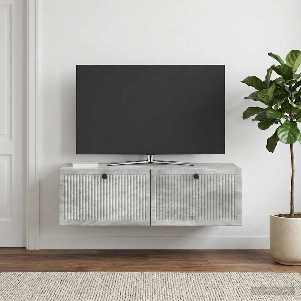 TV staliukas Sieninė TV spintelė Betono pilka 98 x 41 x 30 cm