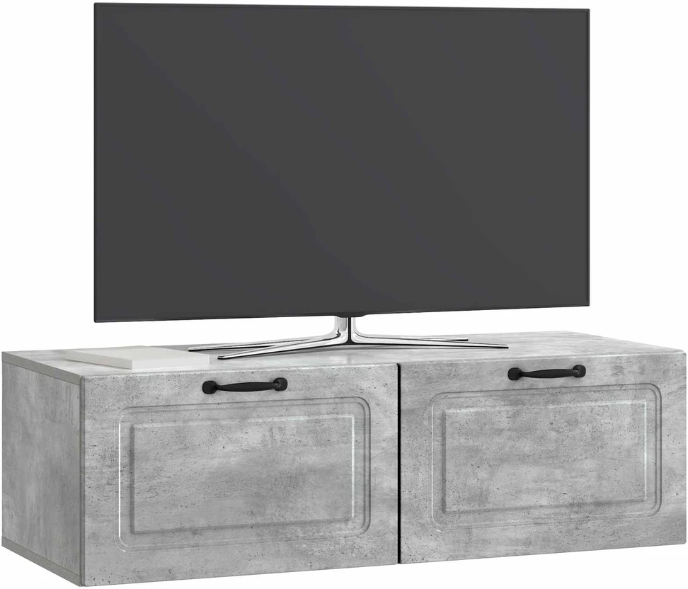 TV staliukas Sieninė TV spintelė Betono pilka 98 x 41 x 30 cm