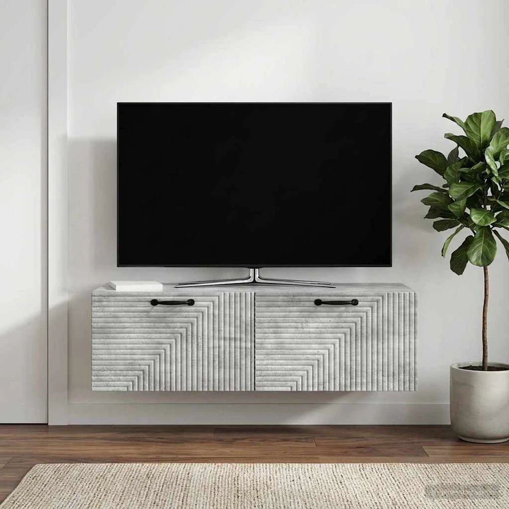 TV staliukas Sieninė TV spintelė Betono pilka 98 x 41 x 30 cm