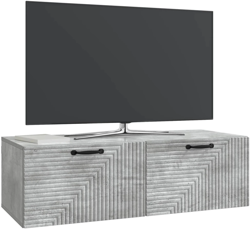 TV staliukas Sieninė TV spintelė Betono pilka 98 x 41 x 30 cm