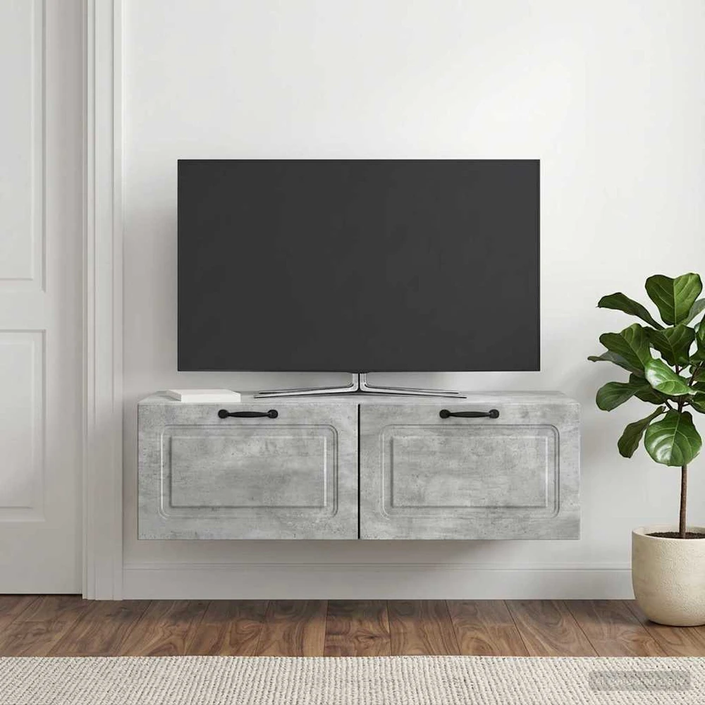 TV staliukas Sieninė TV spintelė Betono pilka 98 x 41 x 30 cm