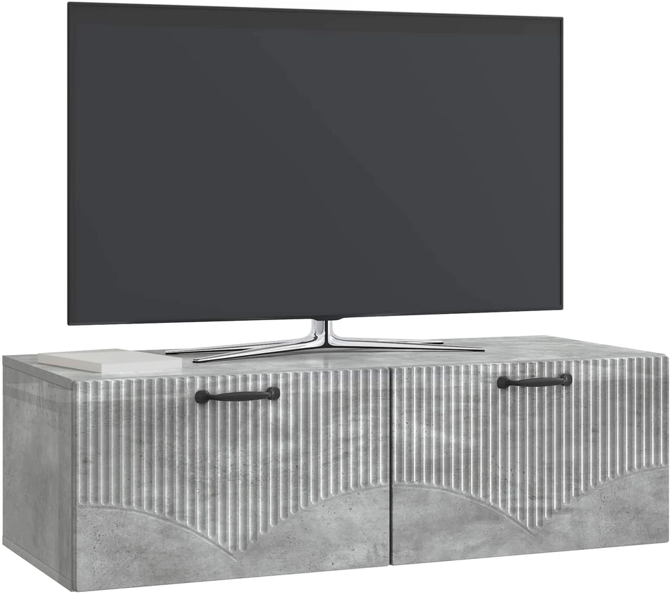 TV staliukas Sieninė TV spintelė Betono pilka 98 x 41 x 30 cm