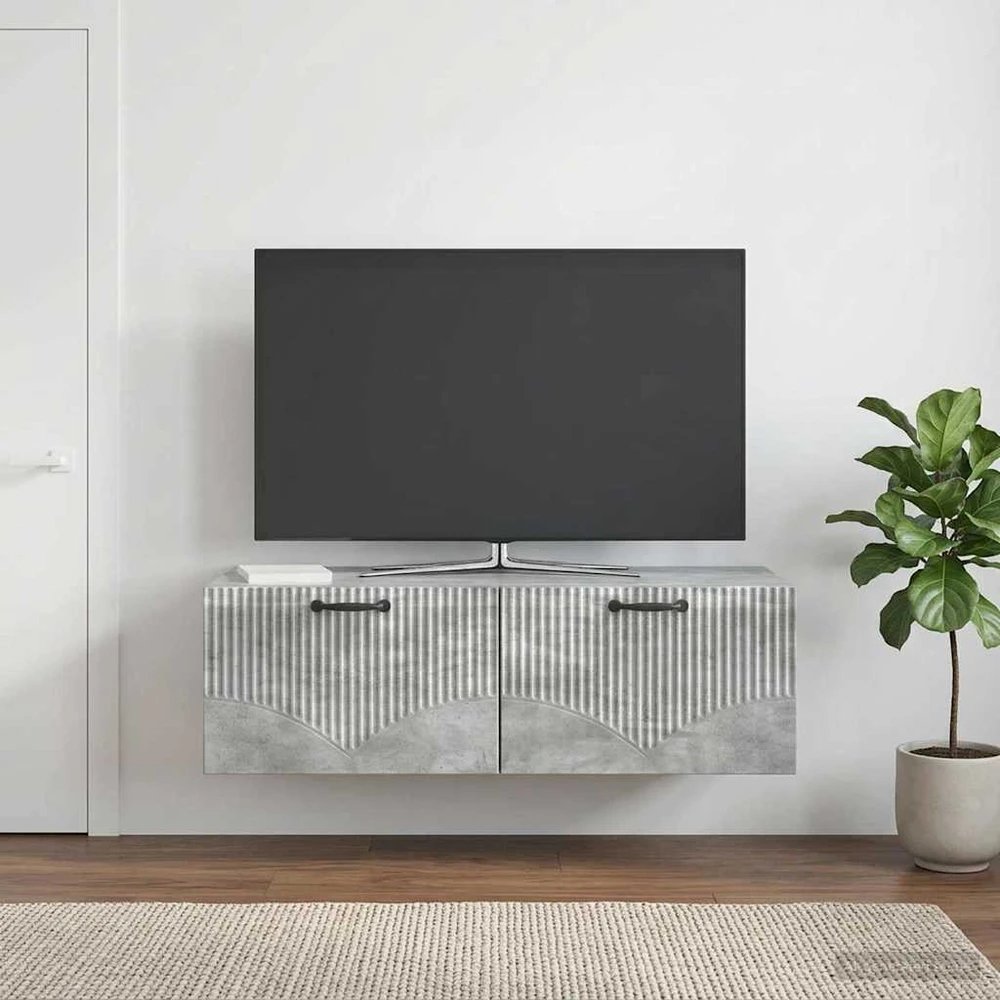 TV staliukas Sieninė TV spintelė Betono pilka 98 x 41 x 30 cm