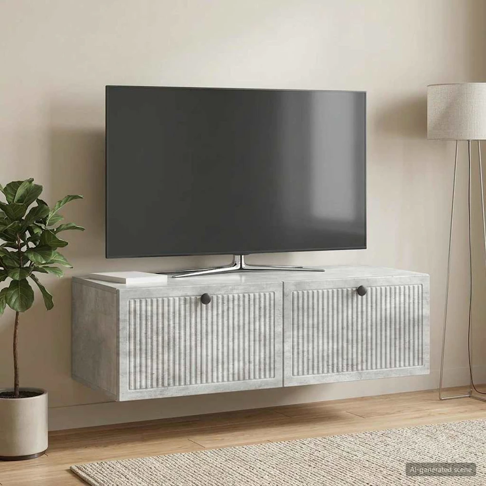 TV staliukas Sieninė TV spintelė Betono pilka 98 x 41 x 30 cm