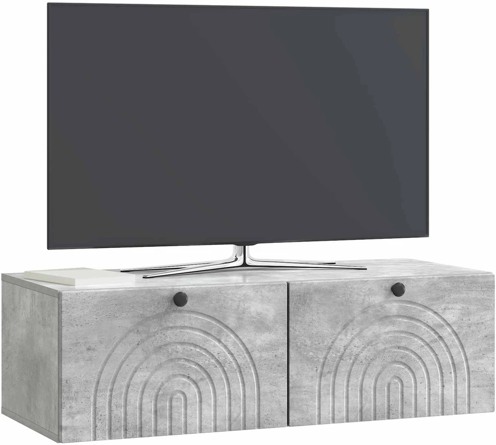 TV staliukas Sieninė TV spintelė Betono pilka 99 x 41 x 30 cm