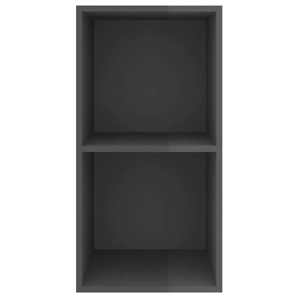 Sieninė TV spintelė, blizgi pilka, 37x37x72 cm, MDP