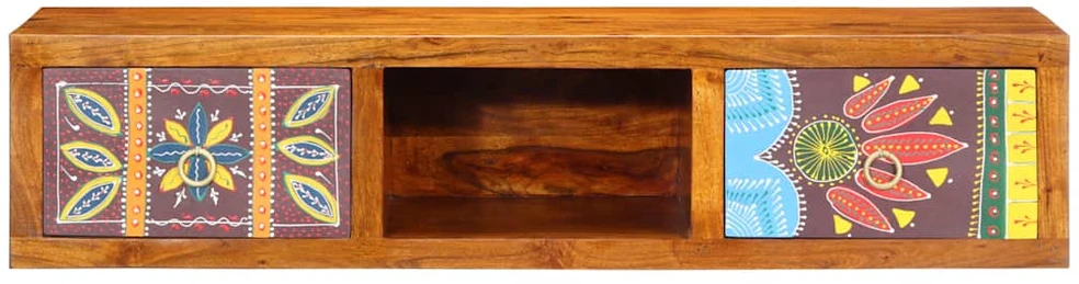 Sieninė TV spintelė Daugiaspalvė 100x30x22 Akacijos masyvo