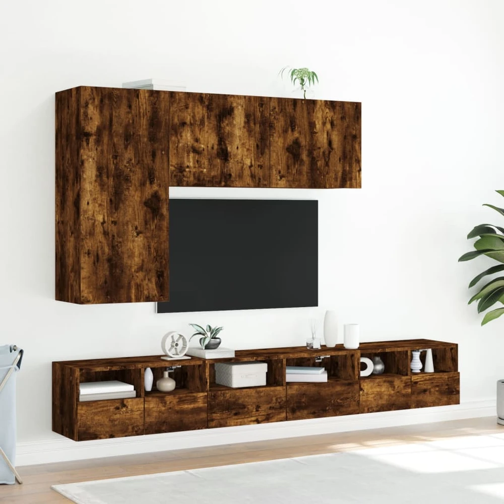 TV staliukas Sieninė TV spintelė, dūminė ąžuolo, 60x30x30cm, mediena