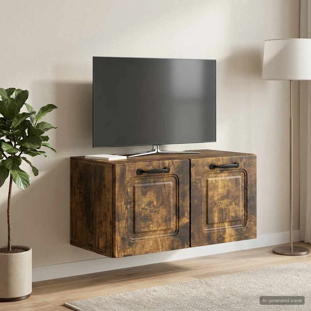 TV staliukas Sieninė TV spintelė Dūminio ąžuolo 59,5 x 31 x 30 cm