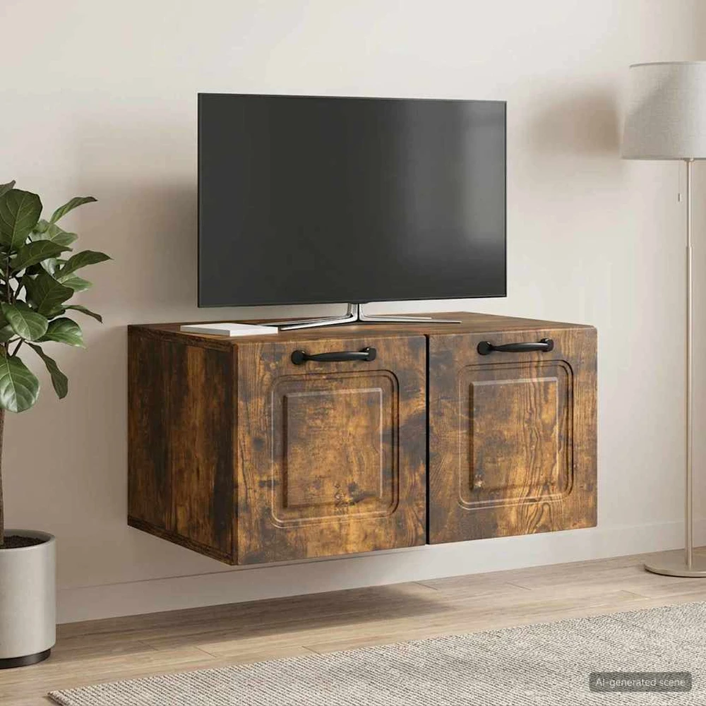 TV staliukas Sieninė TV spintelė Dūminio ąžuolo 59,5 x 41 x 30 cm