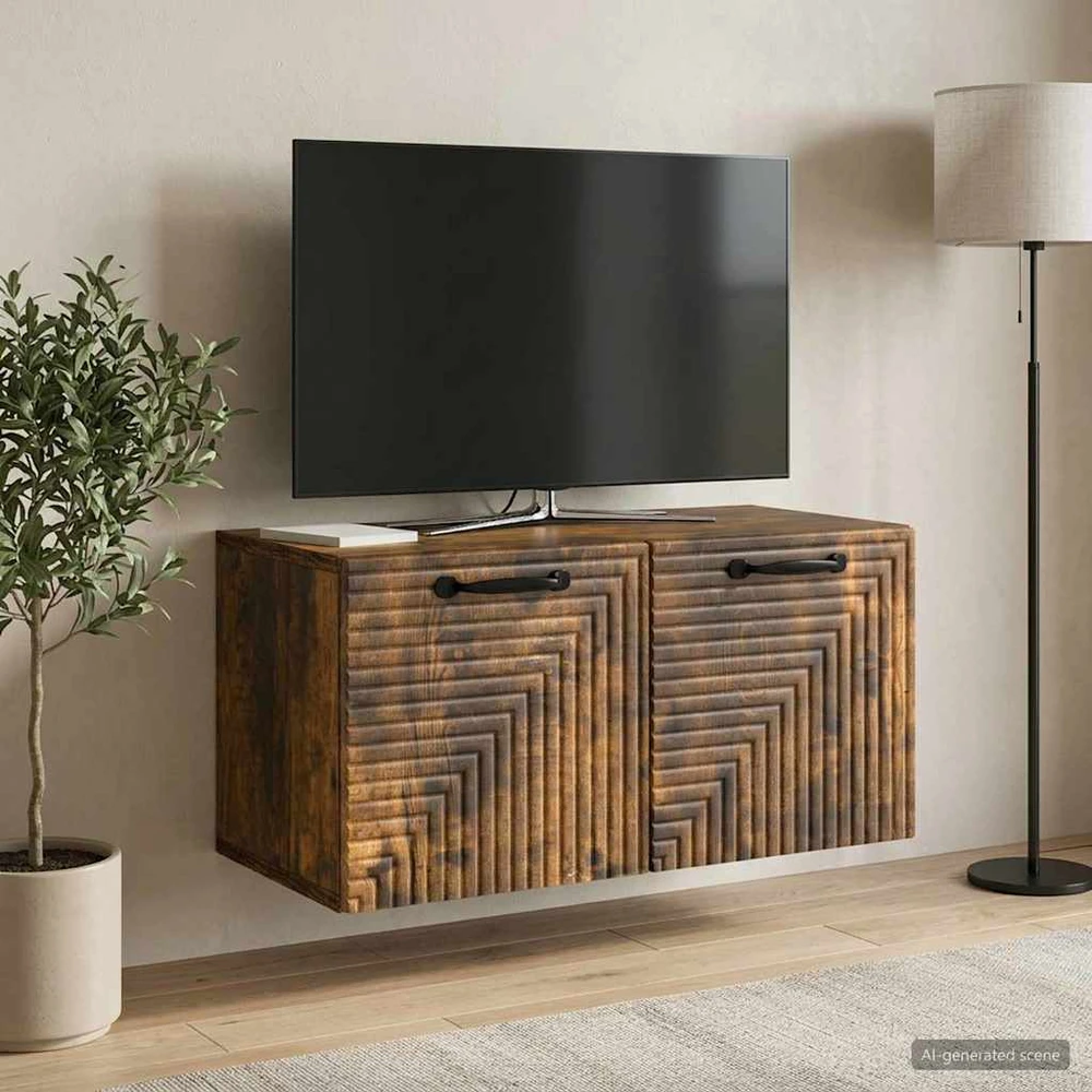 TV staliukas Sieninė TV spintelė Dūminio ąžuolo 59,5 x 31 x 30 cm