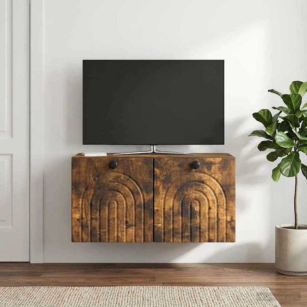 TV staliukas Sieninė TV spintelė Dūminio ąžuolo 59,5 x 31 x 30 cm