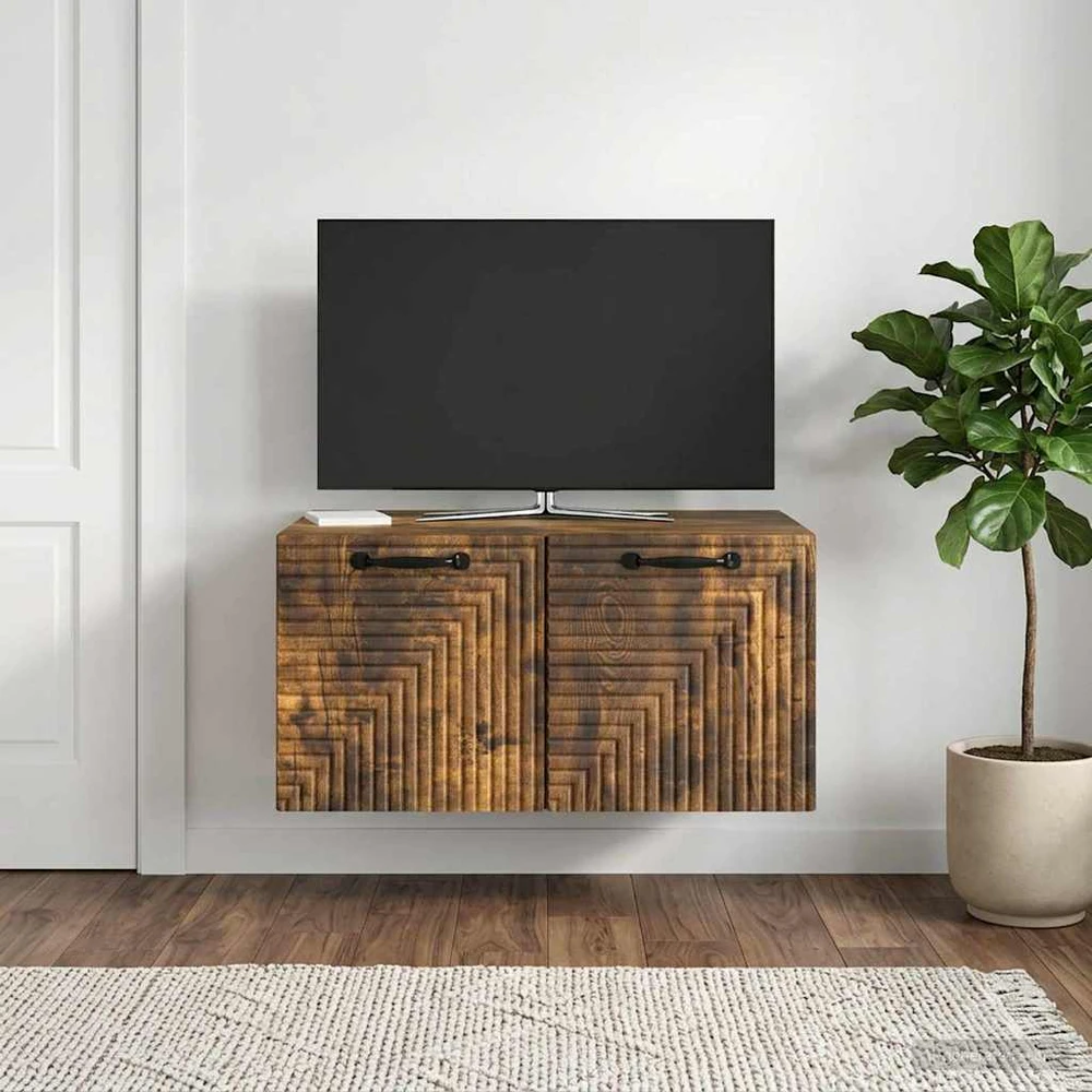 TV staliukas Sieninė TV spintelė Dūminio ąžuolo 59,5 x 41 x 30 cm