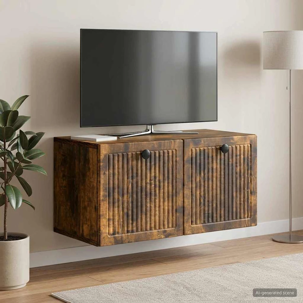 TV staliukas Sieninė TV spintelė Dūminio ąžuolo 59,5 x 31 x 30 cm