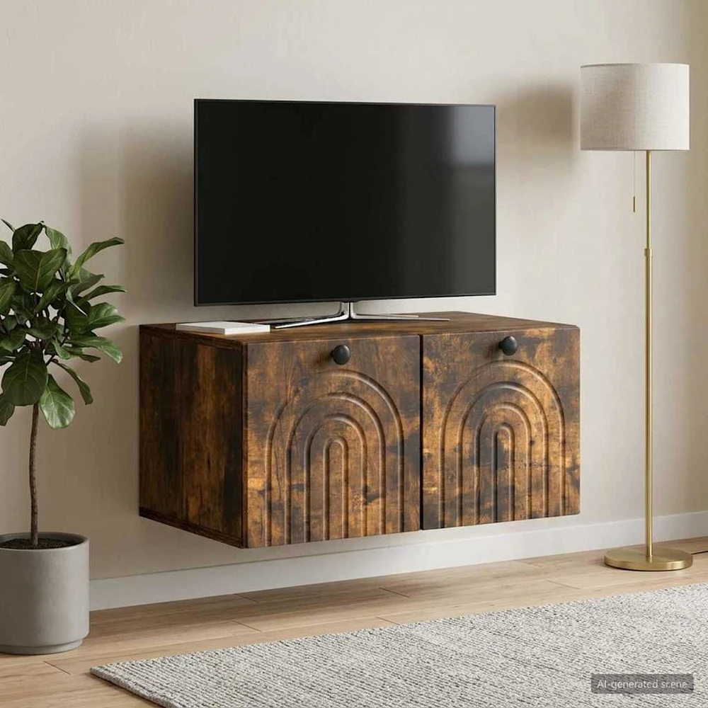 TV staliukas Sieninė TV spintelė Dūminio ąžuolo 59,5 x 41 x 30 cm