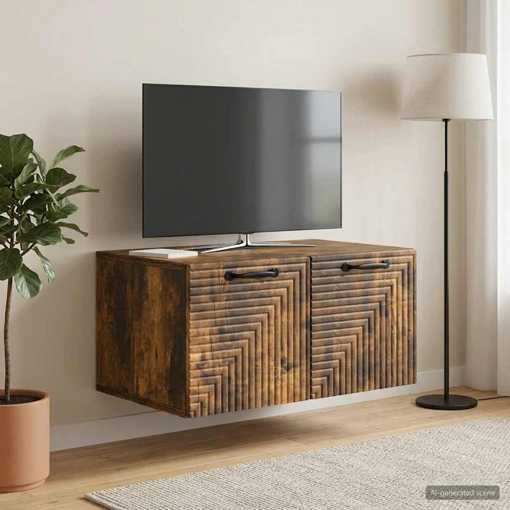 TV staliukas Sieninė TV spintelė Dūminio ąžuolo 59,5 x 41 x 30 cm