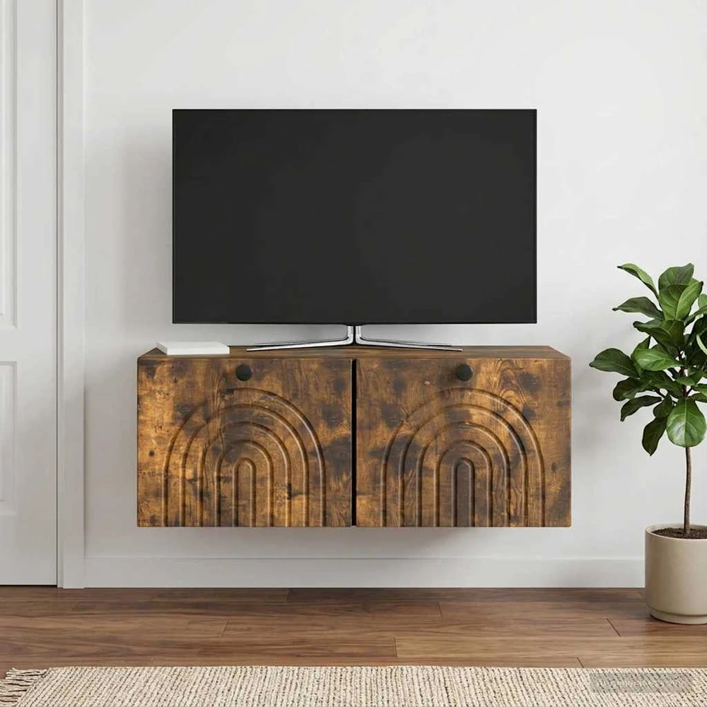 TV staliukas Sieninė TV spintelė Dūminio ąžuolo 78,5 x 31 x 30 cm
