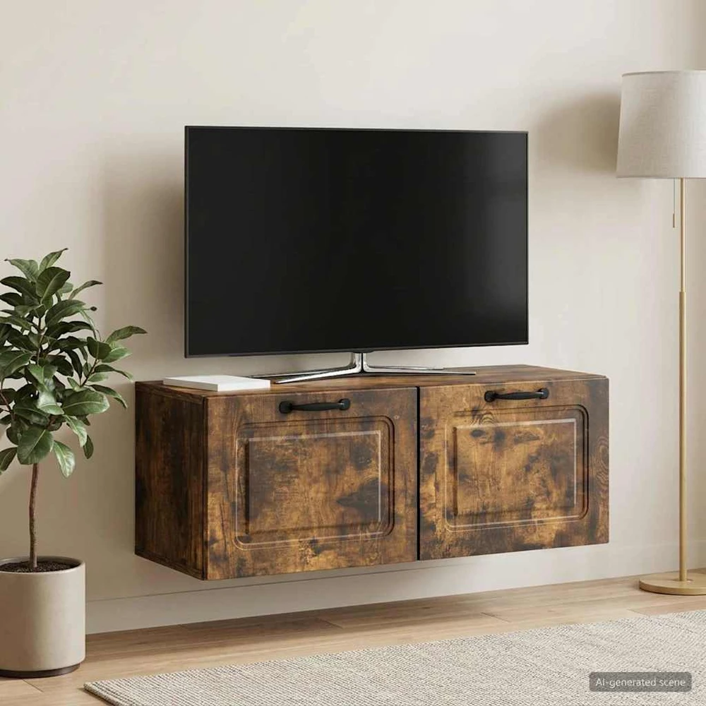TV staliukas Sieninė TV spintelė Dūminio ąžuolo 78,5 x 31 x 30 cm