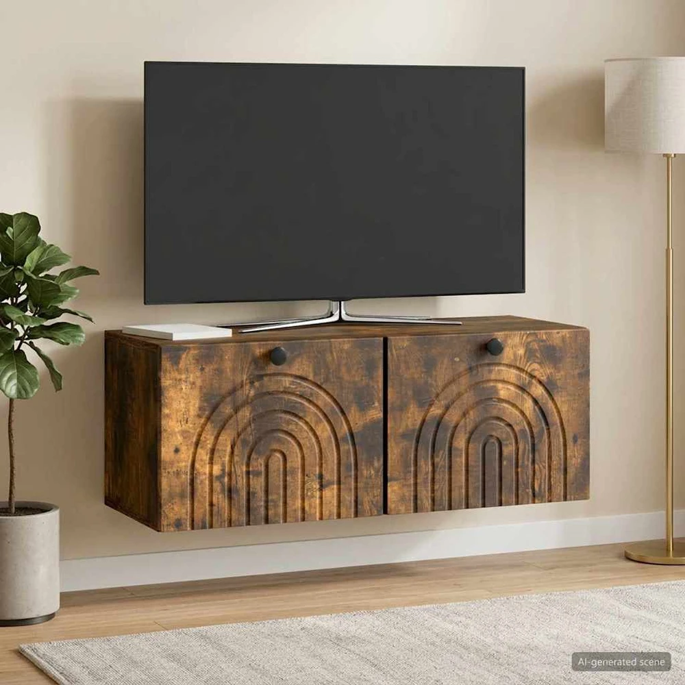 TV staliukas Sieninė TV spintelė Dūminio ąžuolo 78,5 x 31 x 30 cm