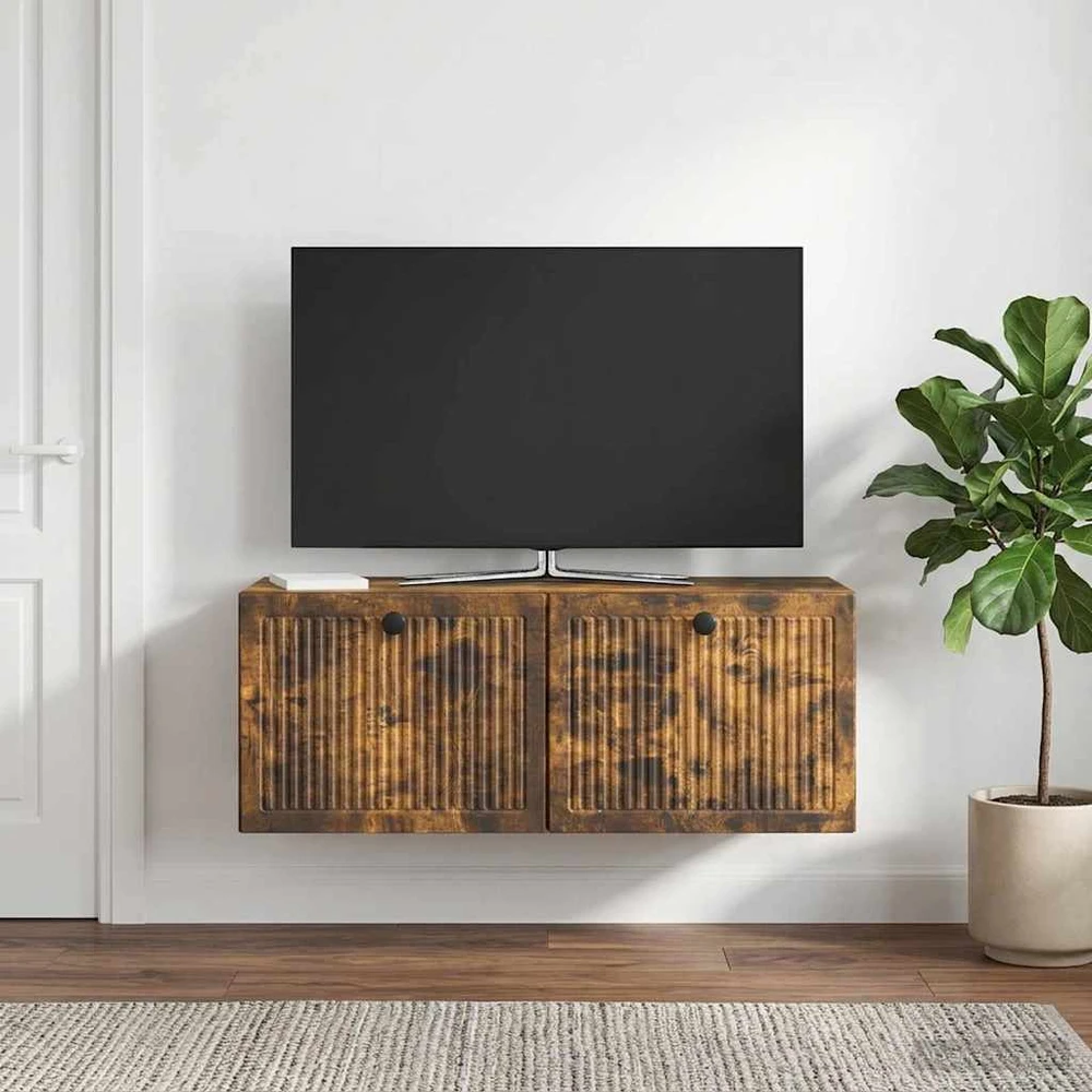 TV staliukas Sieninė TV spintelė Dūminio ąžuolo 78,5 x 31 x 30 cm