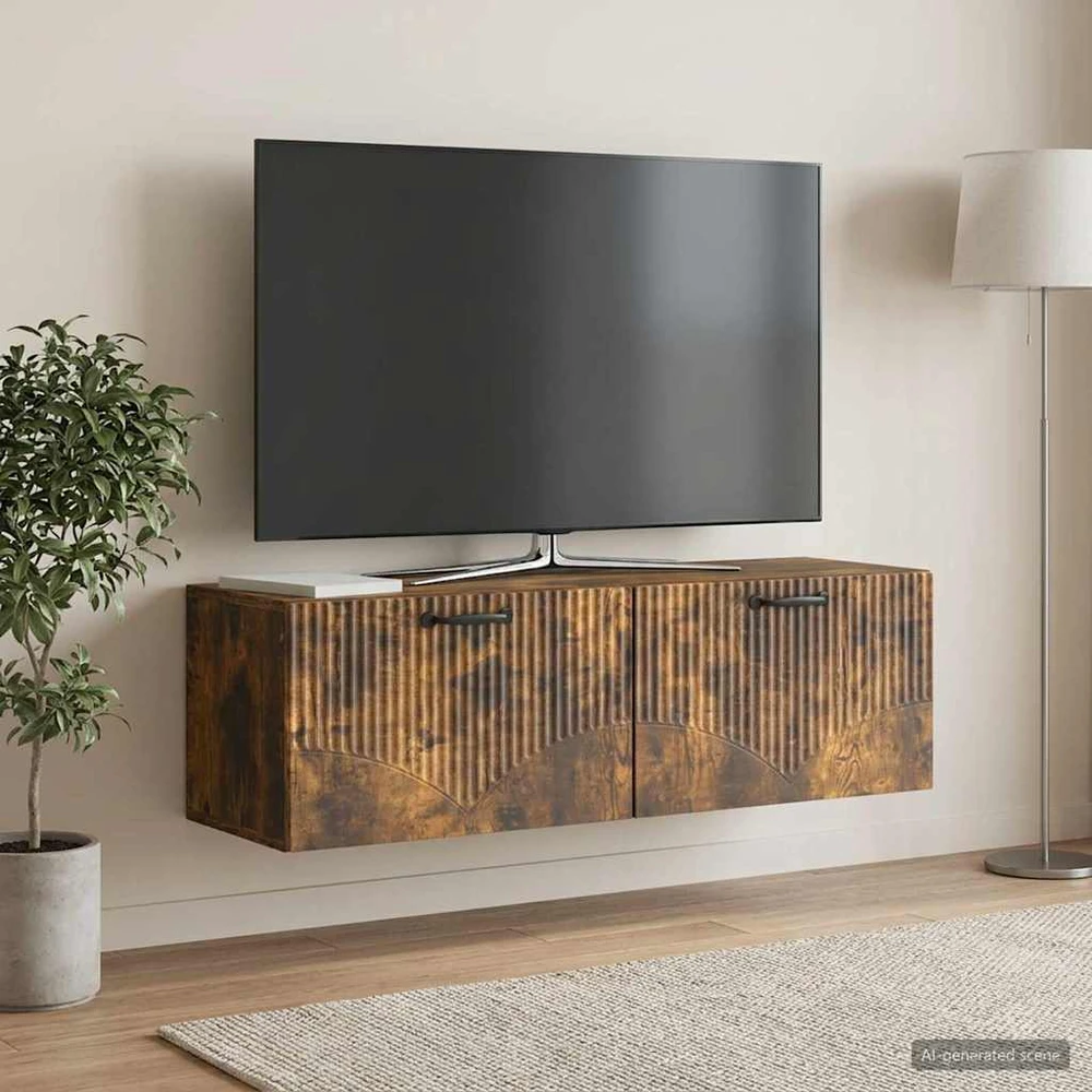 TV staliukas Sieninė TV spintelė Dūminio ąžuolo 98 x 31 x 30 cm