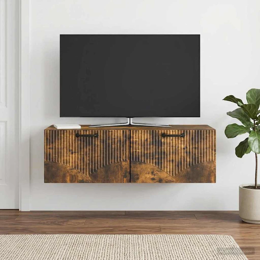 TV staliukas Sieninė TV spintelė Dūminio ąžuolo 98 x 41 x 30 cm