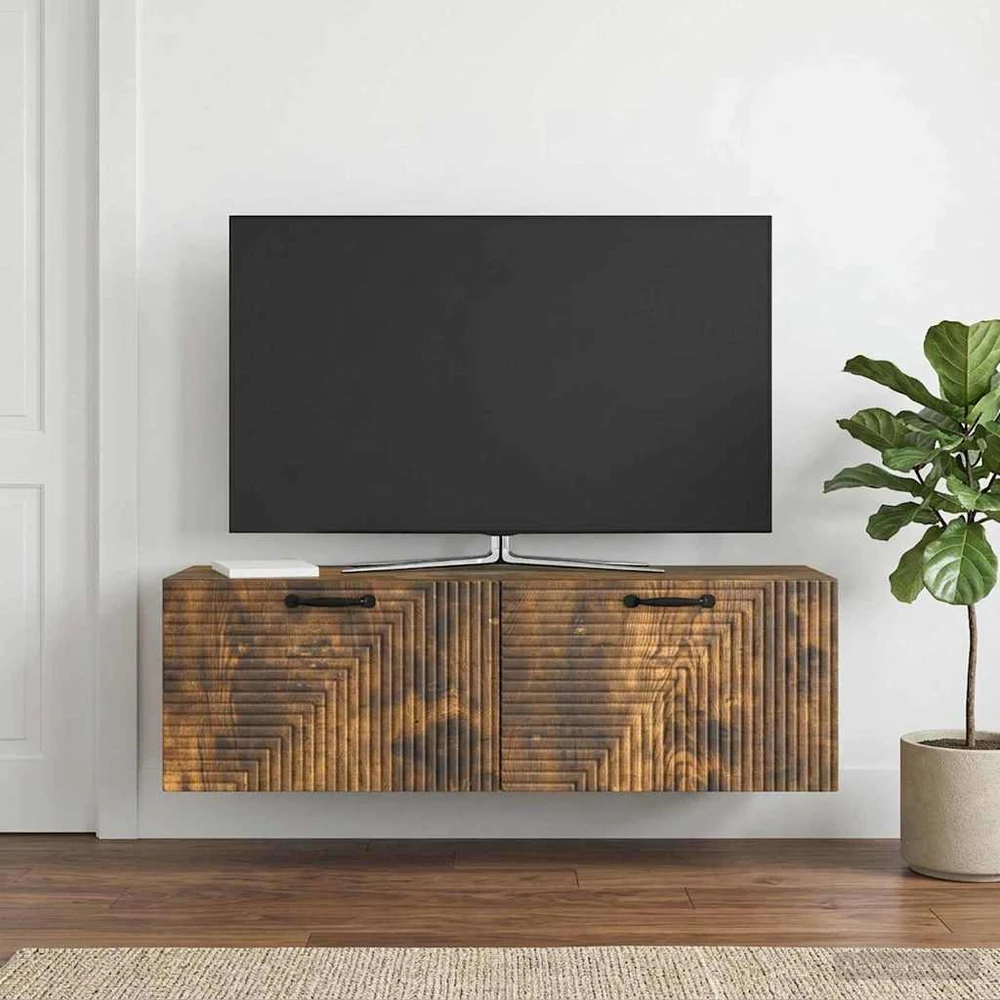 TV staliukas Sieninė TV spintelė Dūminio ąžuolo 98 x 31 x 30 cm