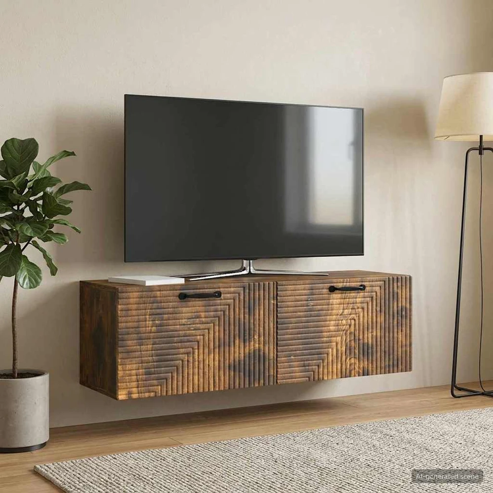 TV staliukas Sieninė TV spintelė Dūminio ąžuolo 98 x 31 x 30 cm