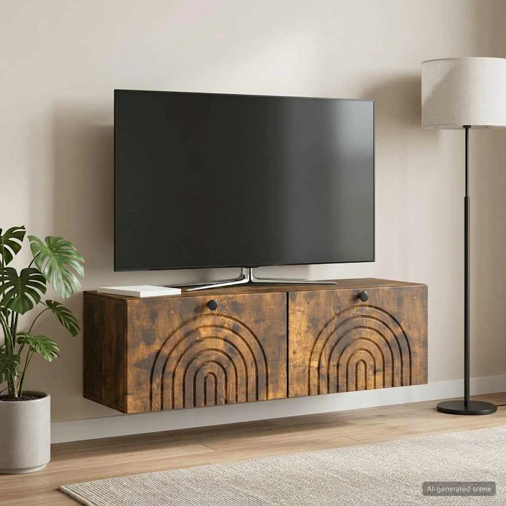 Sieninė TV spintelė Dūminio ąžuolo 98 x 31 x 30 cm