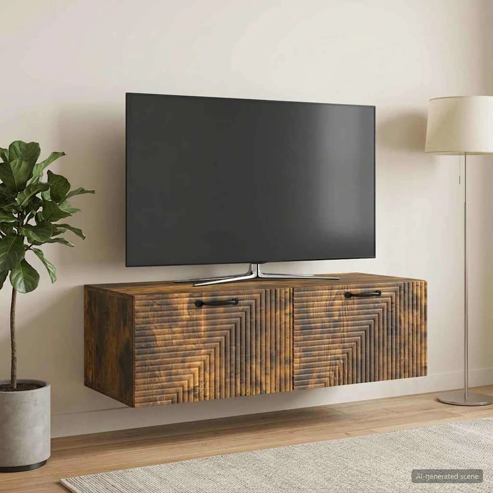 TV staliukas Sieninė TV spintelė Dūminio ąžuolo 98 x 41 x 30 cm