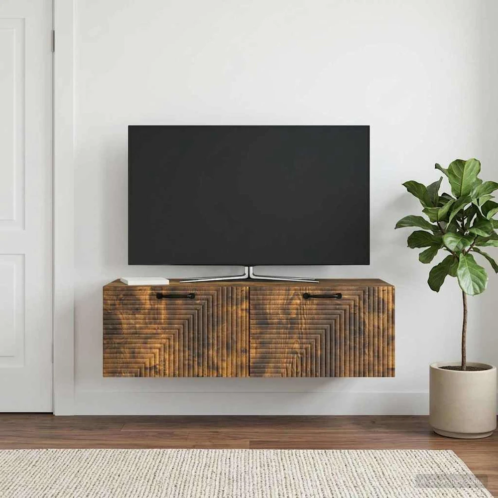 TV staliukas Sieninė TV spintelė Dūminio ąžuolo 98 x 41 x 30 cm