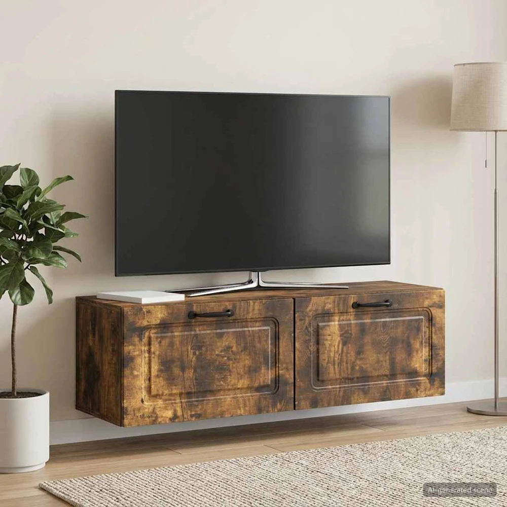 TV staliukas Sieninė TV spintelė Dūminio ąžuolo 98 x 31 x 30 cm