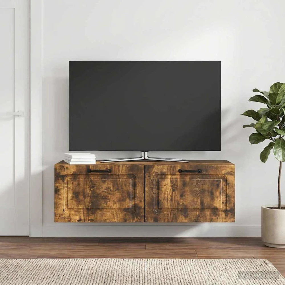 TV staliukas Sieninė TV spintelė Dūminio ąžuolo 98 x 31 x 30 cm