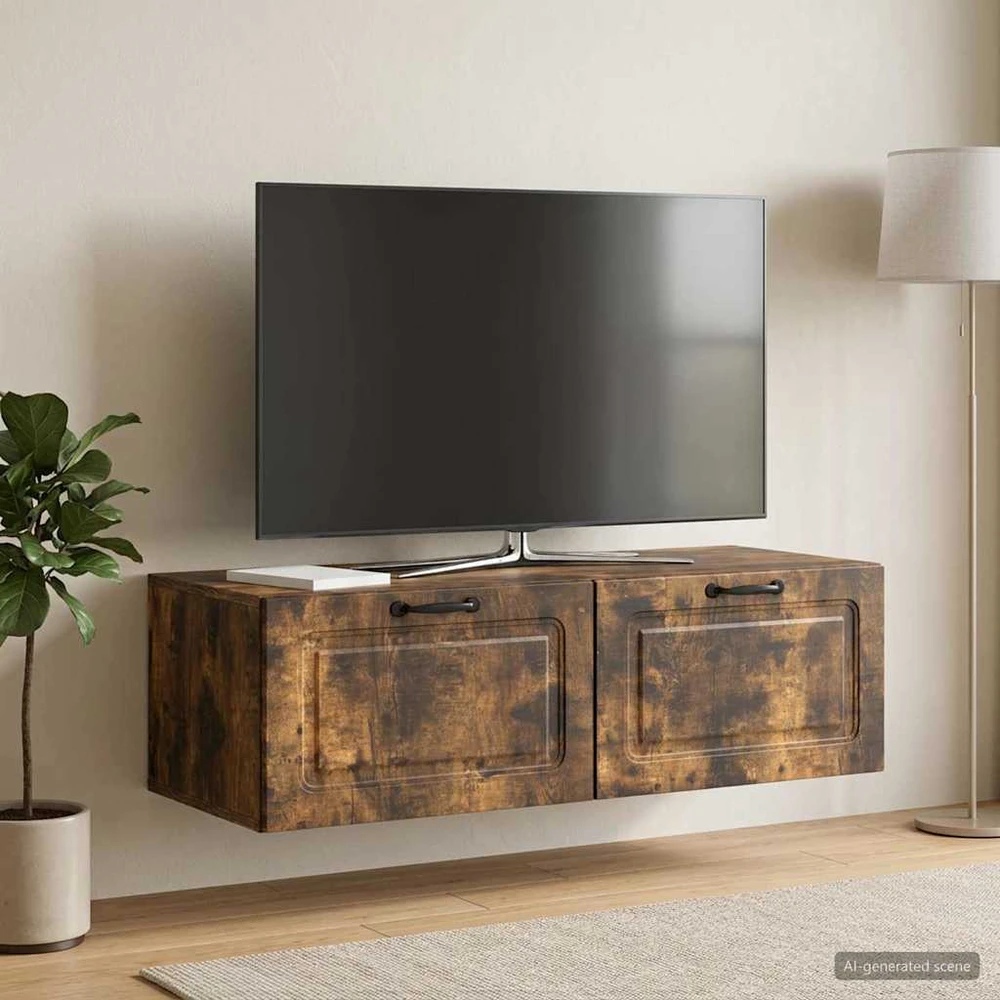 TV staliukas Sieninė TV spintelė Dūminio ąžuolo 98 x 41 x 30 cm