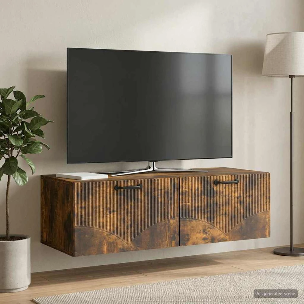 TV staliukas Sieninė TV spintelė Dūminio ąžuolo 98 x 41 x 30 cm