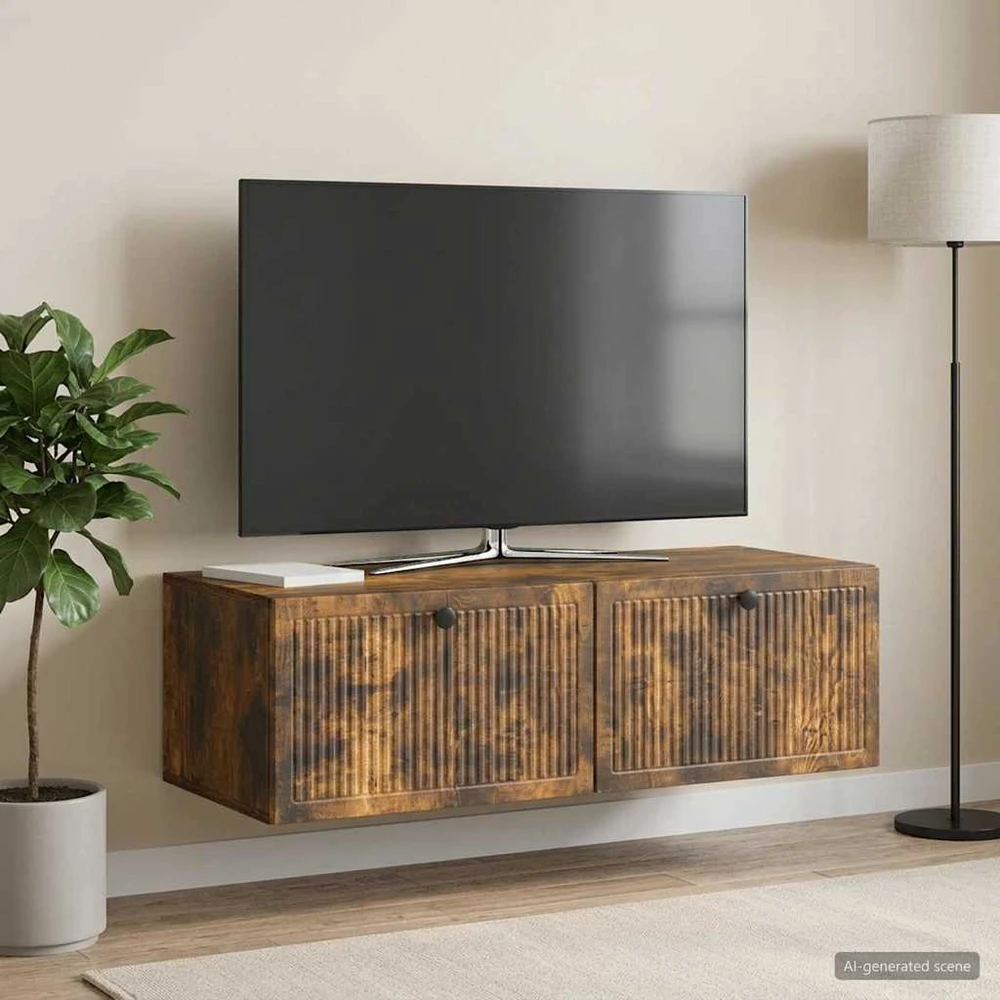 TV staliukas Sieninė TV spintelė Dūminio ąžuolo 98 x 41 x 30 cm