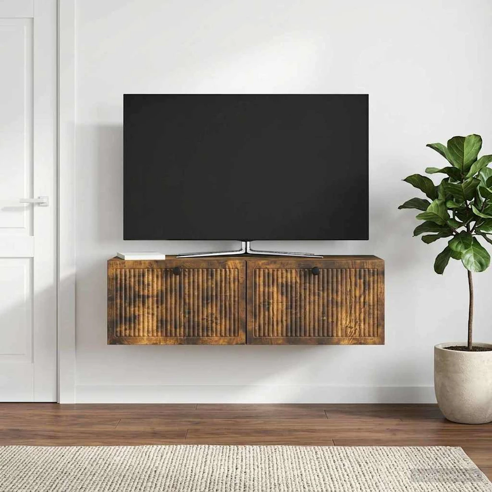 TV staliukas Sieninė TV spintelė Dūminio ąžuolo 98 x 31 x 30 cm
