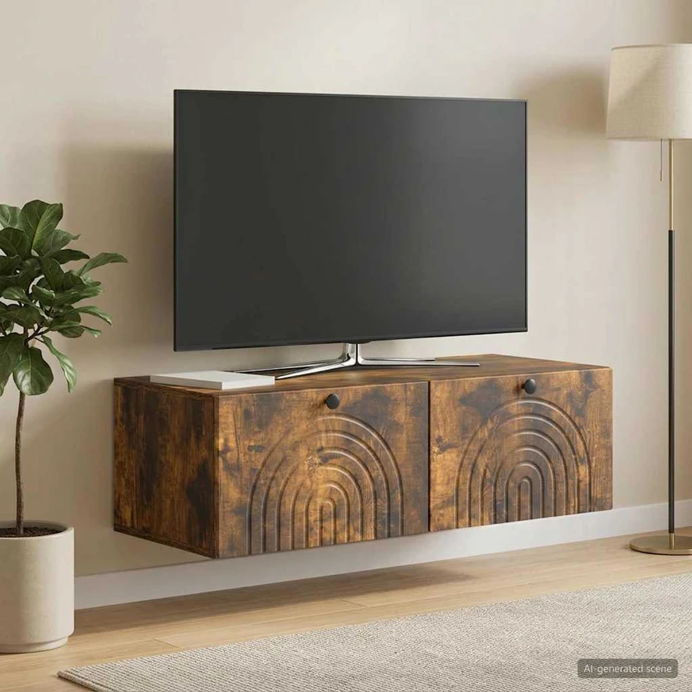 TV staliukas Sieninė TV spintelė Dūminio ąžuolo 99 x 41 x 30 cm
