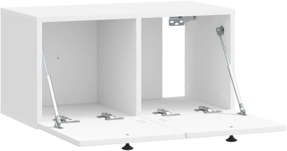 TV staliukas Sieninė TV spintelė Itin blizgi balta 59,5 x 31 x 30 cm