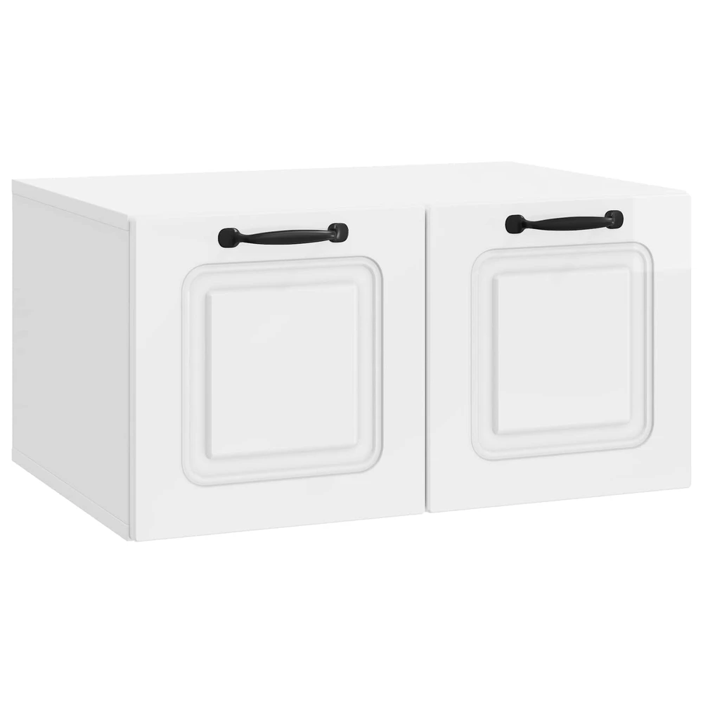 TV staliukas Sieninė TV spintelė Itin blizgi balta 59,5 x 41 x 30 cm