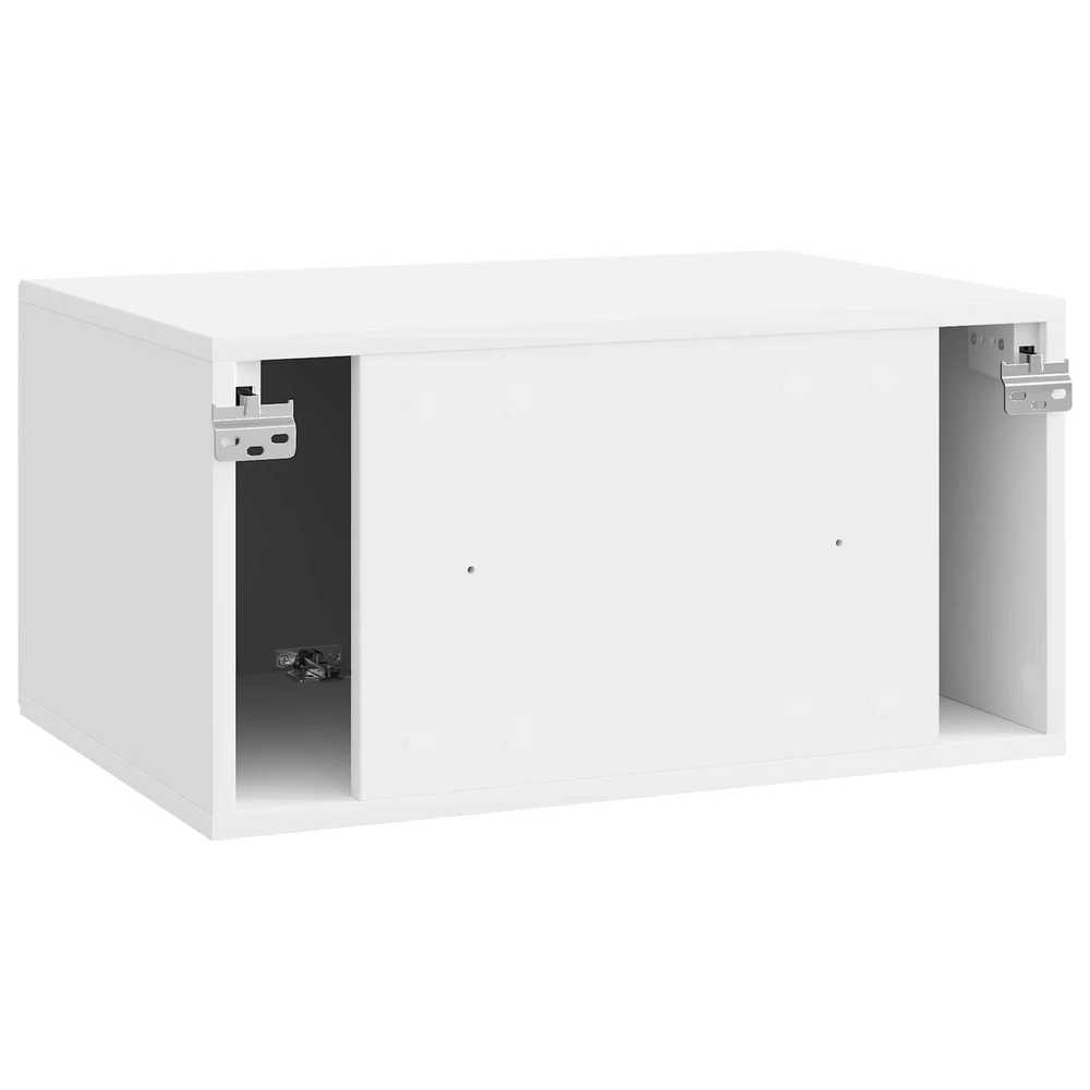TV staliukas Sieninė TV spintelė Itin blizgi balta 59,5 x 41 x 30 cm