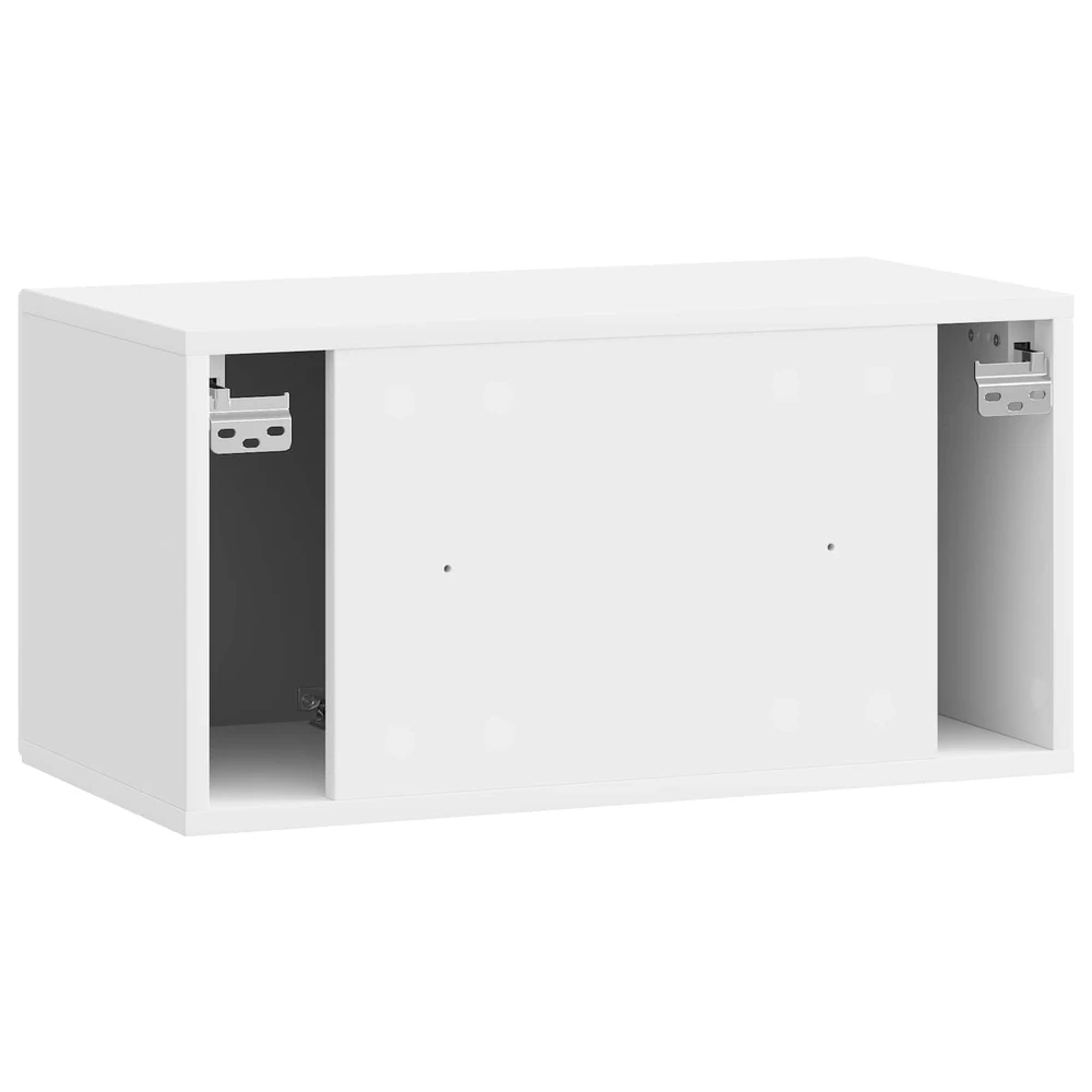 TV staliukas Sieninė TV spintelė Itin blizgi balta 59,5 x 31 x 30 cm