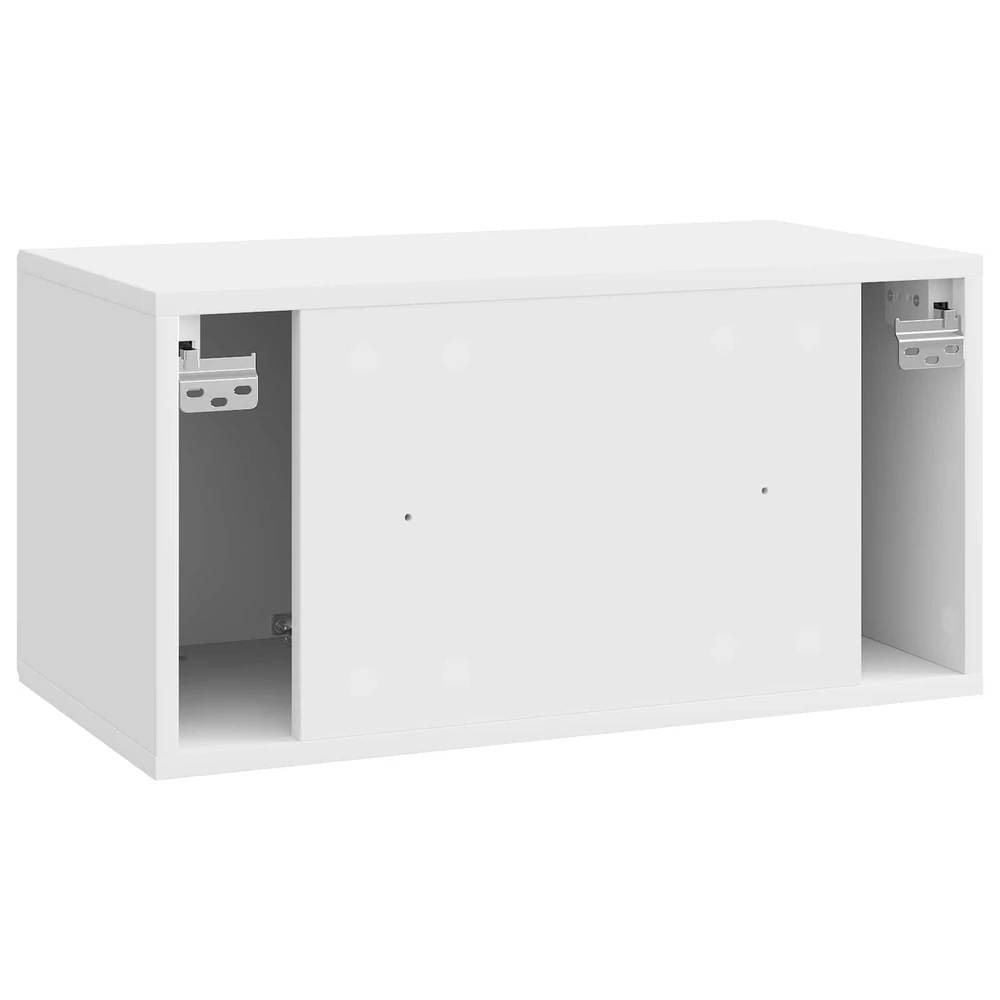 TV staliukas Sieninė TV spintelė Itin blizgi balta 59,5 x 31 x 30 cm