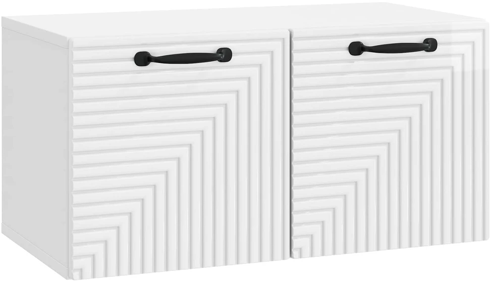 TV staliukas Sieninė TV spintelė Itin blizgi balta 59,5 x 31 x 30 cm