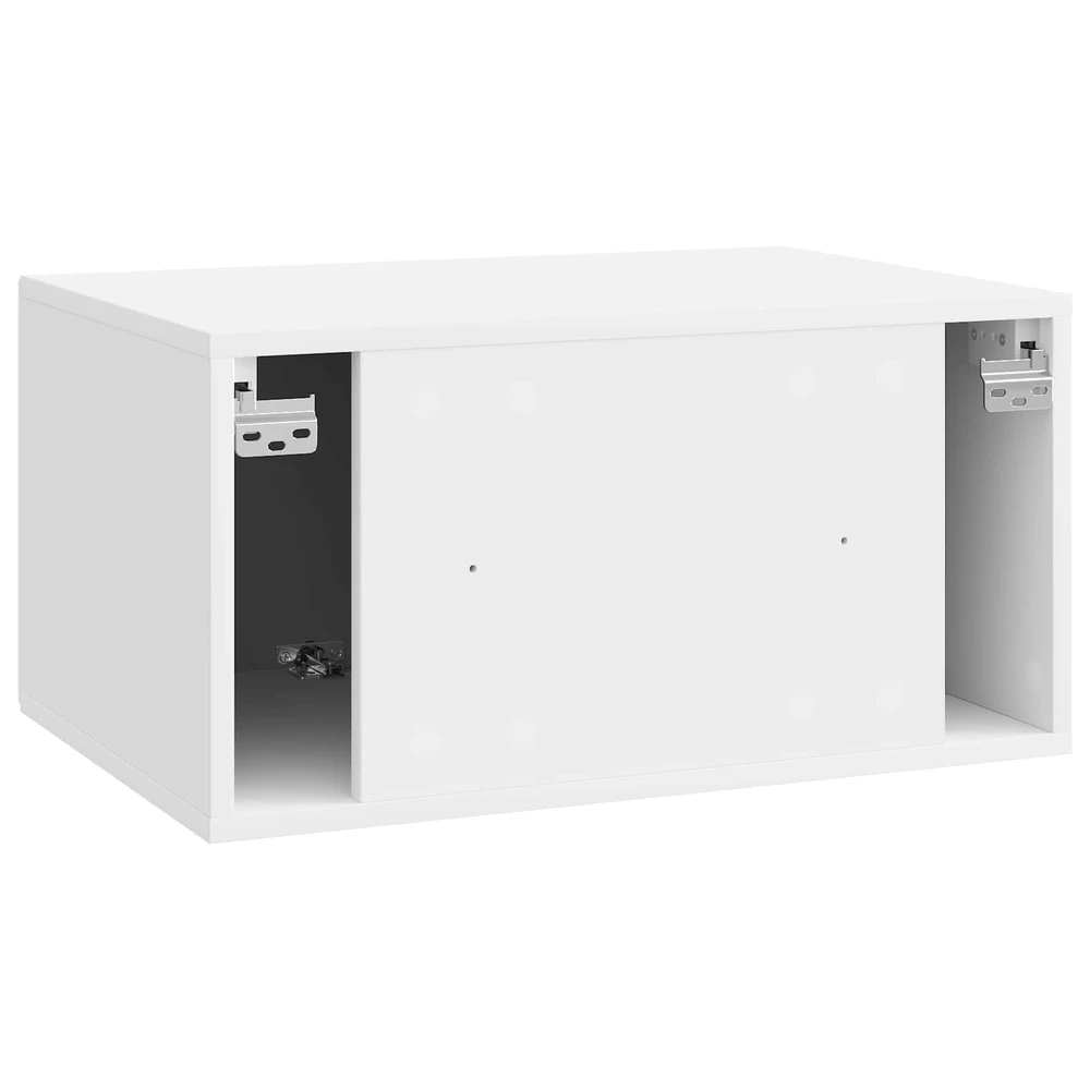 TV staliukas Sieninė TV spintelė Itin blizgi balta 59,5 x 41 x 30 cm