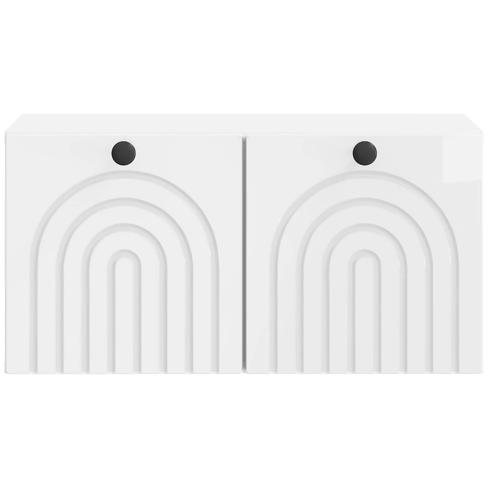 TV staliukas Sieninė TV spintelė Itin blizgi balta 59,5 x 31 x 30 cm