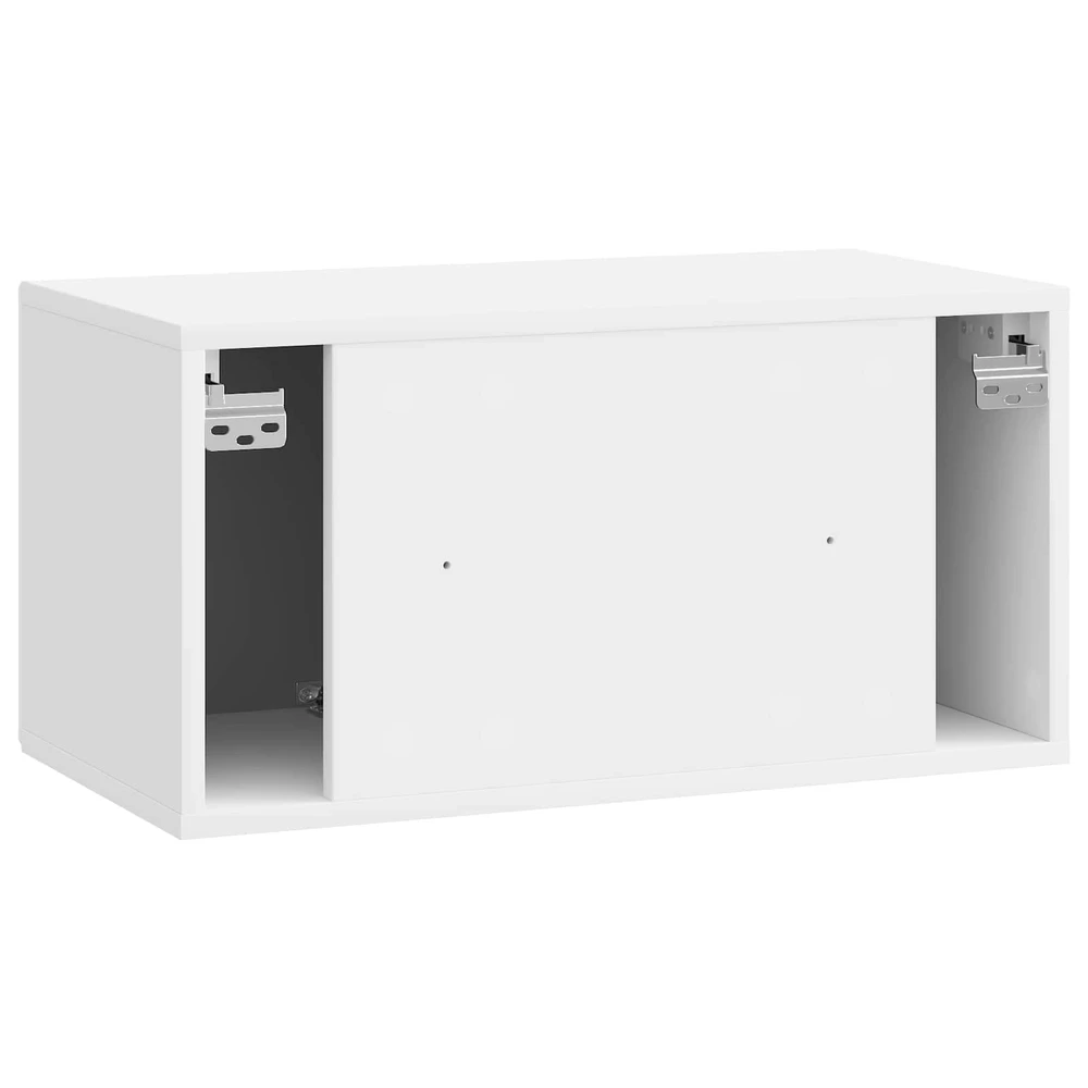 TV staliukas Sieninė TV spintelė Itin blizgi balta 59,5 x 31 x 30 cm
