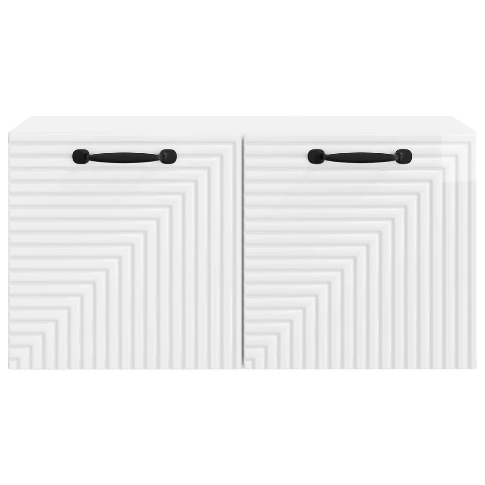 TV staliukas Sieninė TV spintelė Itin blizgi balta 59,5 x 31 x 30 cm
